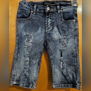 Thrill Jeans capri jeans distress light blue 8 girls *